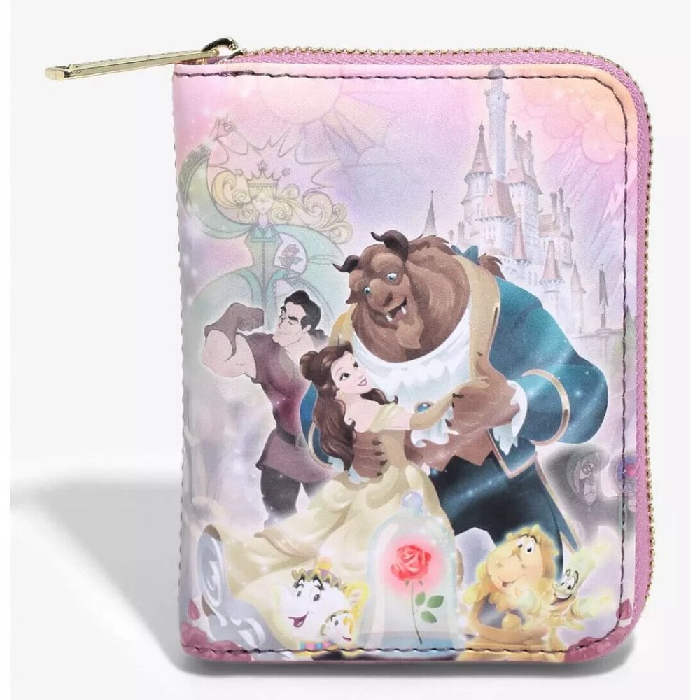 Loungefly Disney Beauty And The Beast Wallet Characters Portrait Zip Around - Picture 1 of 3
